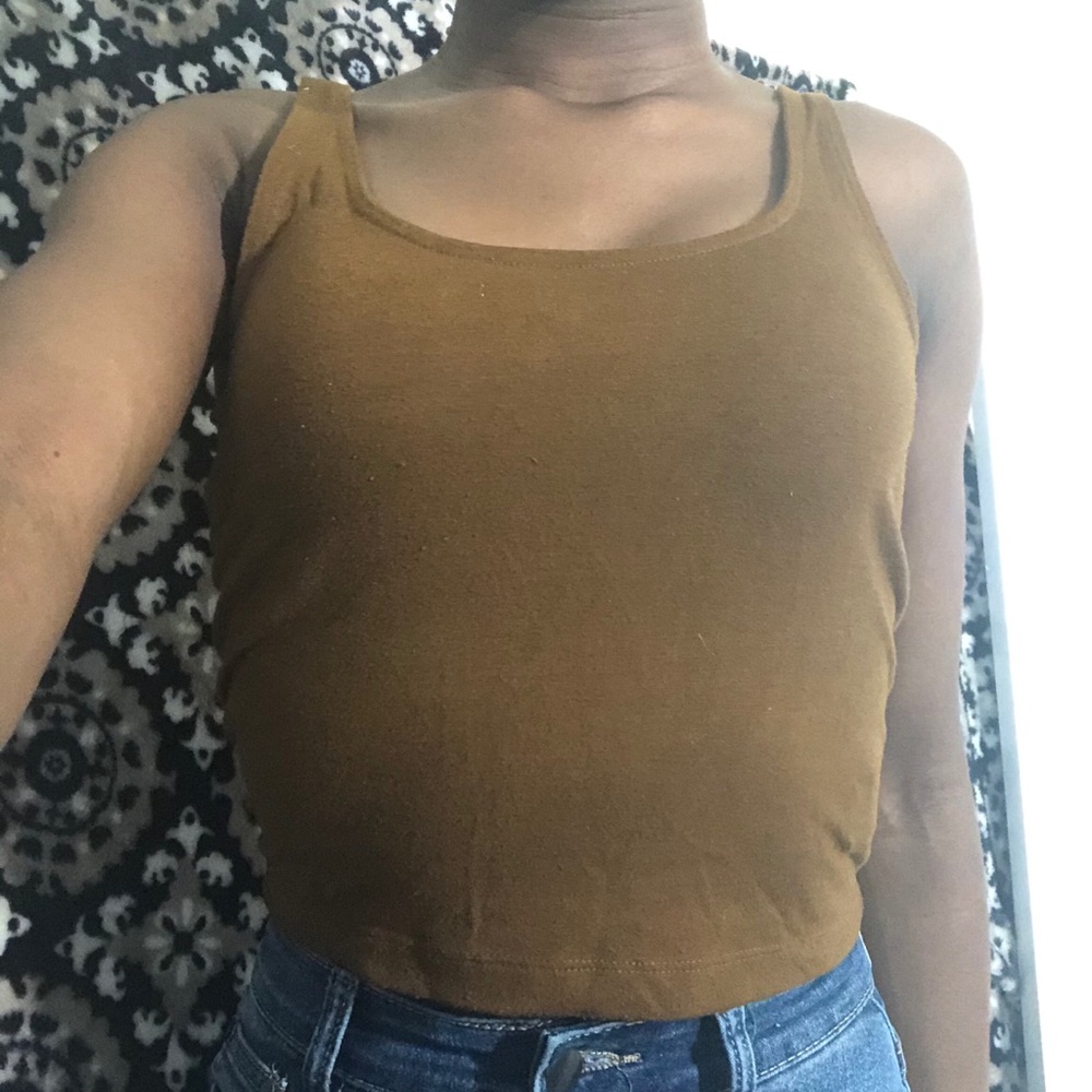 Girls, Junior Basic Brown Strapped Tee